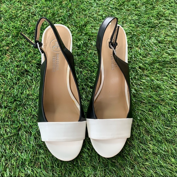 Mootsies Tootsies Size 8 Black and White Retro 3 Inch High Heels - Picture 3 of 12